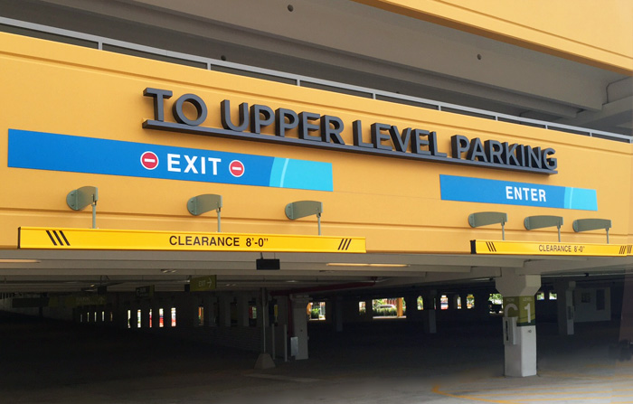 parking garage signs