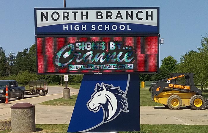 pylon digital sign for high school