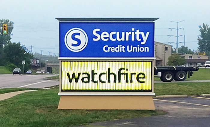 credit union monument sign