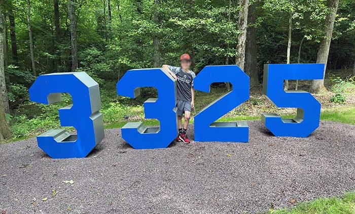 large metal numbers sign